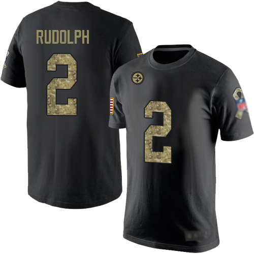 Men Pittsburgh Steelers Football #2 Black Camo Mason Rudolph Salute to Service Nike NFL T Shirt